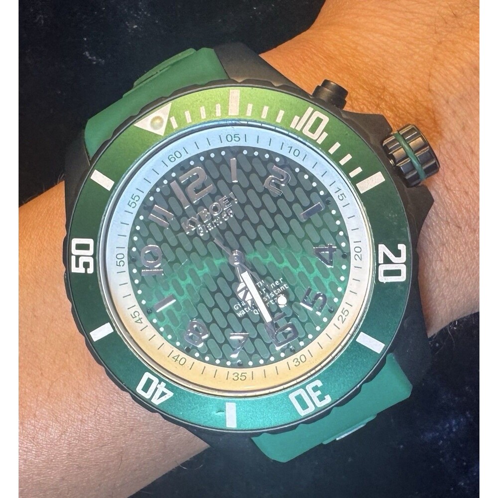 KYBOE! Giant Mariner 55MM Aquamarine Water Resistance Quartz Watch rubber GREEN